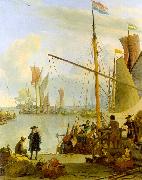 Ludolf Backhuysen The Y at Amsterdam viewed from Mussel Pier Norge oil painting reproduction